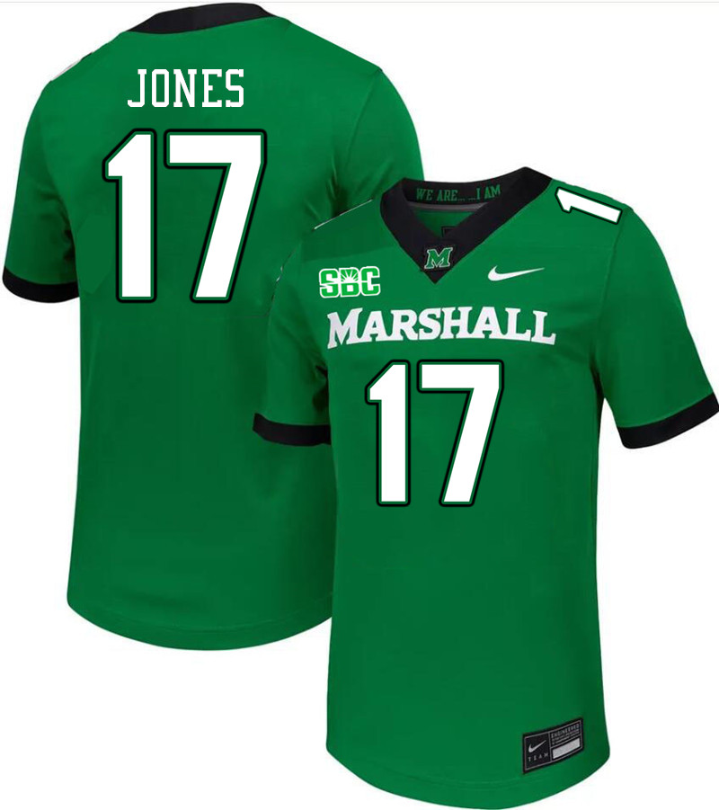 Men #17 K.J. Jones Marshall Thundering Herd SBC Conference College Football Jerseys Stitched-Green